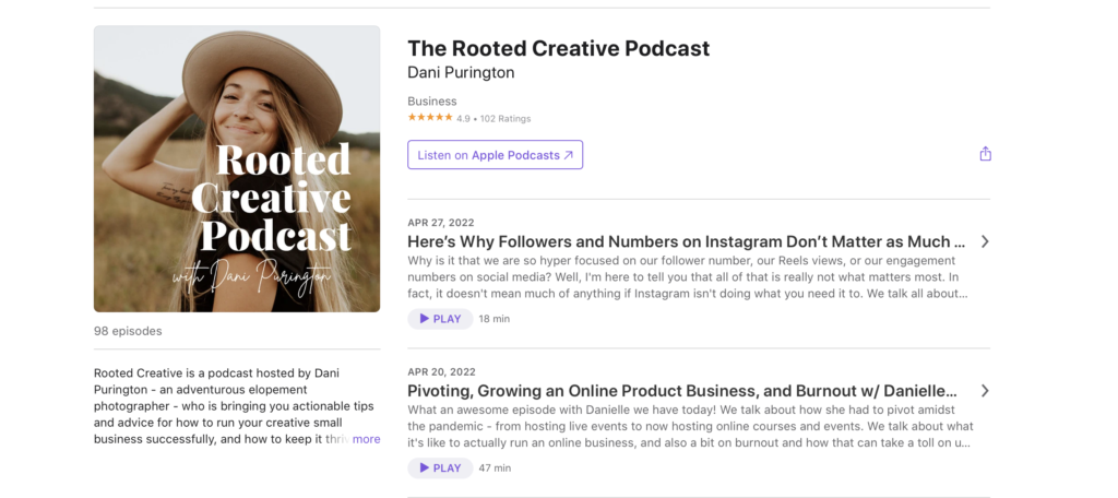 The Rooted Creative Podcast with Dani Purington
