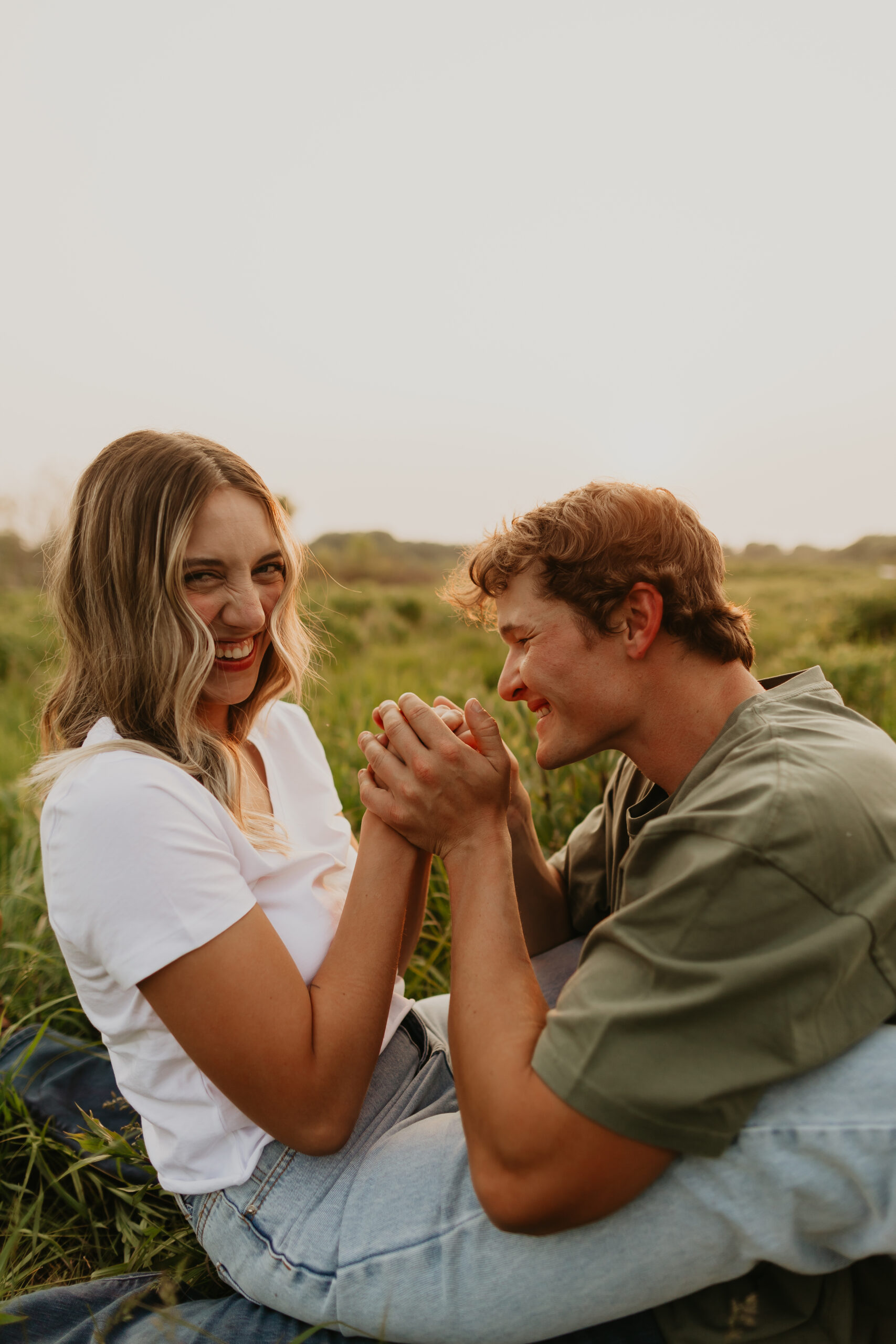 Midwest sunset engagement session in iowa