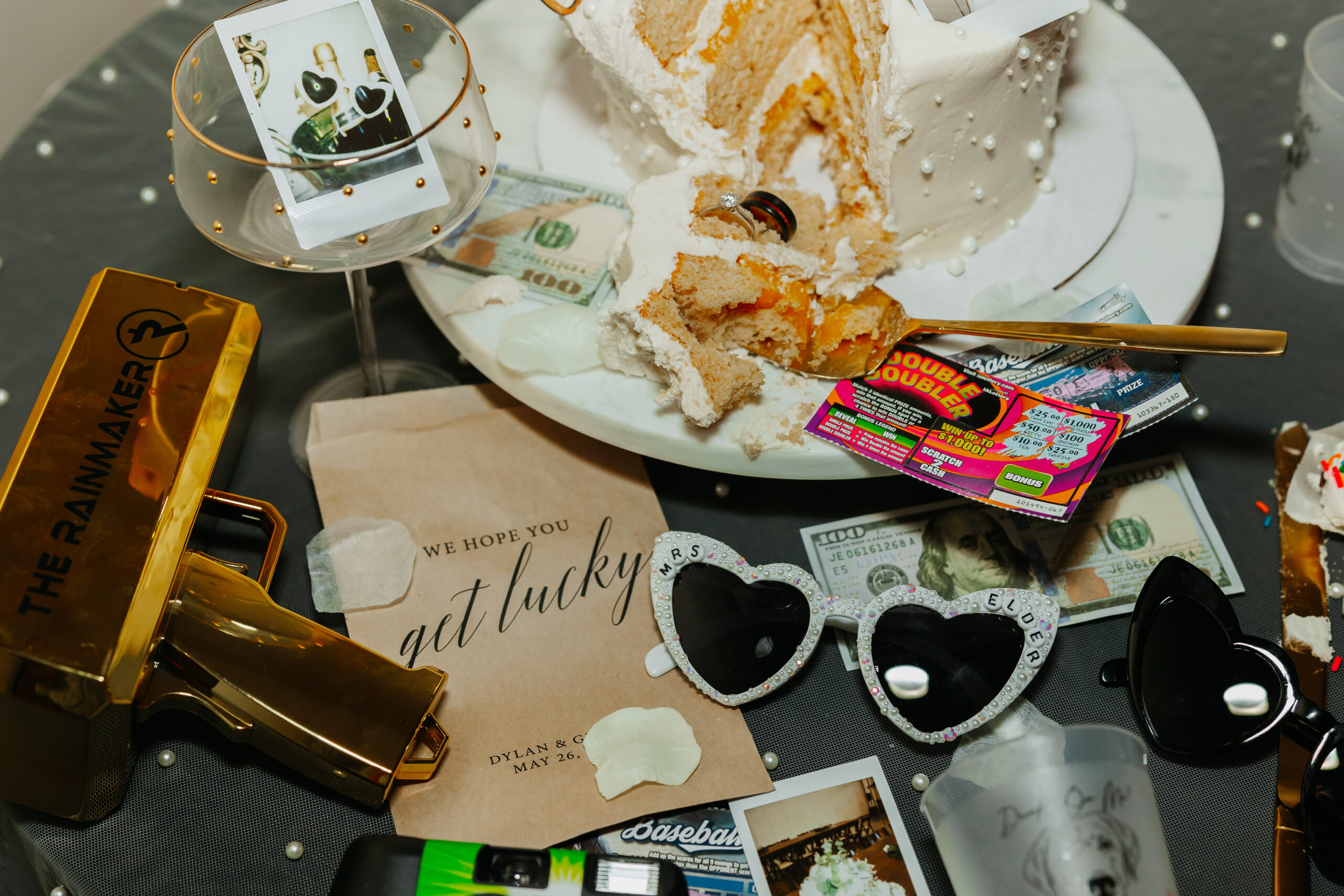 reception table at gathering barn in iowa from wedding photographer