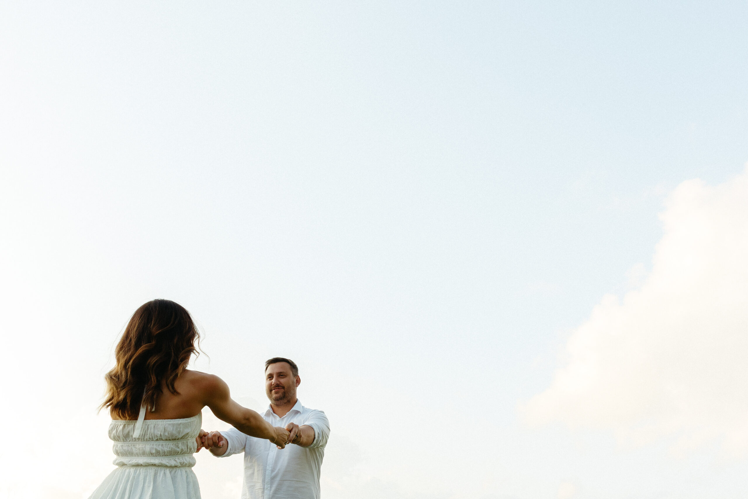 Cedar Falls Iowa couples session, Miah and Trent dancing at golden hour by Alex McCrary Photography